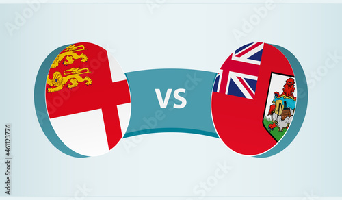 Sark versus Bermuda, team sports competition concept.