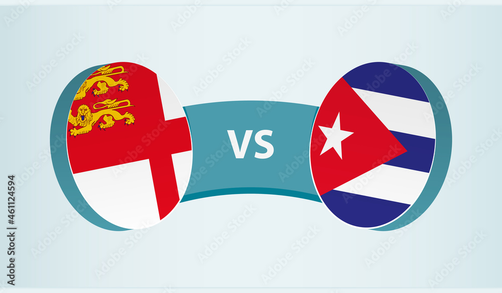 Sark versus Cuba, team sports competition concept.