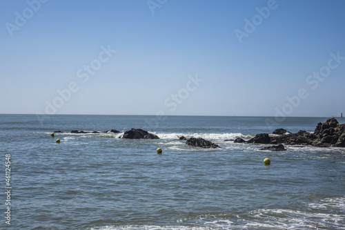 Wallpaper Mural Atlantic Ocean and beach at Saint-Marc-Sur-Mer. Saint-Marc-sur-Mer - seaside resort in commune of Saint-Nazaire, department of Loire-Atlantique, region of Pays de la Loire, France. Torontodigital.ca