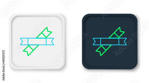 Line Sugar stick packets icon isolated on white background. Blank individual package for bulk food products as coffee, salt, spices. Colorful outline concept. Vector