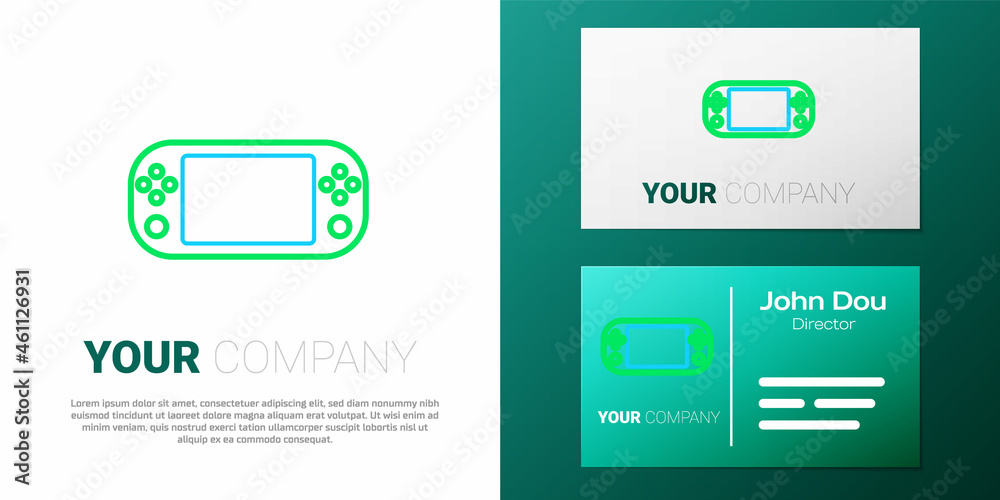 Line Portable video game console icon isolated on white background. Gamepad sign. Gaming concept. Colorful outline concept. Vector Line Portable video game console icon isolated on white background. Gamepad sign. Gaming concept. Colorful outline concept. Vector