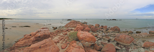 Nilaveli beach under overcast sky in Trincomalee Sri Lanka Asia photo