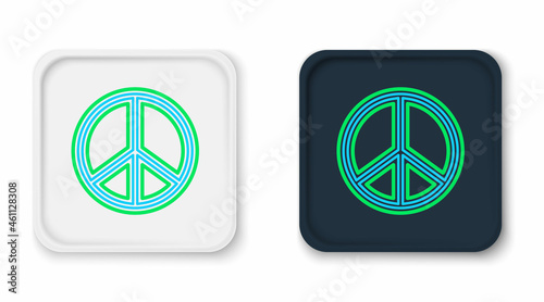 Line Peace icon isolated on white background. Hippie symbol of peace. Colorful outline concept. Vector