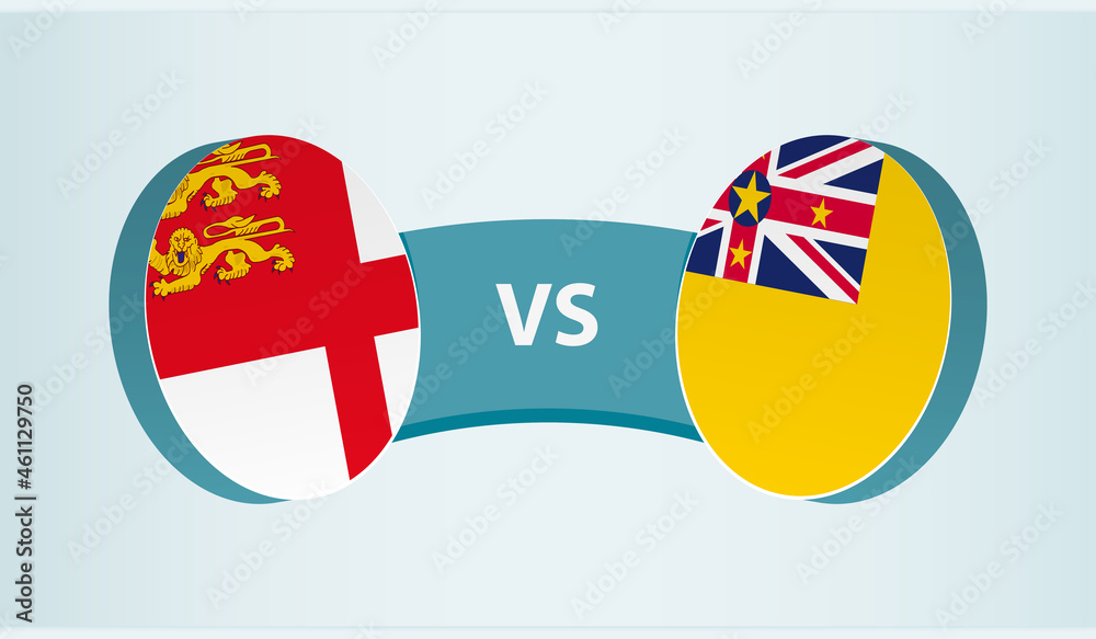 Sark versus Niue, team sports competition concept. Sark versus Niue, team sports competition concept.