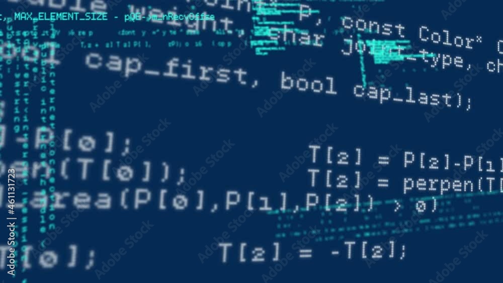 Animation of data processing on blue background Animation of data processing on blue background
