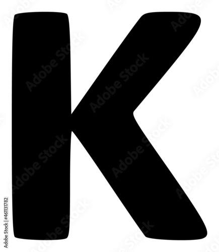 Kappa Greek lowercase symbol icon with flat style. Isolated vector Kappa Greek lowercase symbol icon illustrations, simple style.