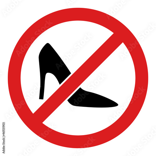 Forbidden lady shoes icon with flat style. Isolated vector forbidden lady shoes icon image, simple style.