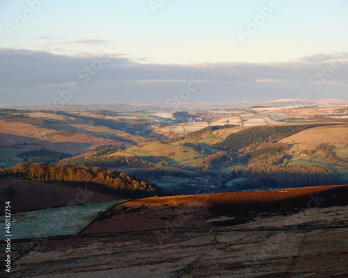 Dawn over Bretton Clough from High Lees, Peak District, UK