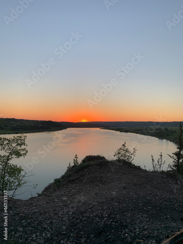 sunset over the lake