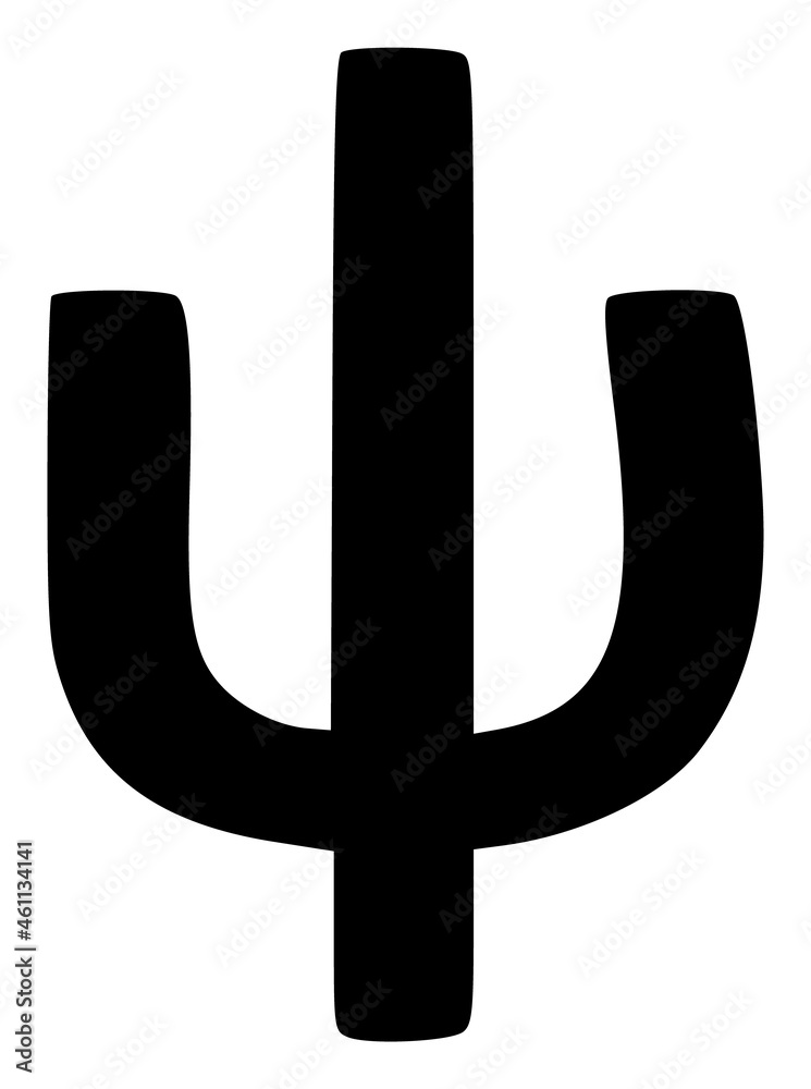 Psi Greek lowercase symbol icon with flat style. Isolated vector Psi Greek lowercase symbol icon image, simple style. Psi Greek lowercase symbol icon with flat style. Isolated vector Psi Greek lowercase symbol icon image, simple style.