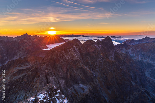 Sunset from Rysy in High Tatras