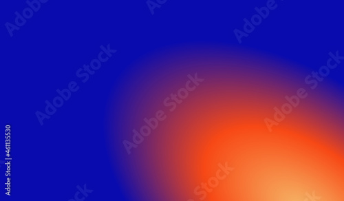 Space, movement, and energy, orange fire on blue  abstract technology, science, engineering, and artificial intelligence background 