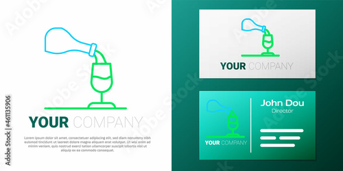 Line Wine tasting, degustation icon isolated on white background. Sommelier. Smells of wine. Colorful outline concept. Vector