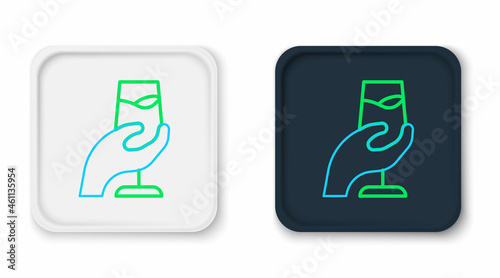 Line Wine tasting, degustation icon isolated on white background. Sommelier. Smells of wine. Colorful outline concept. Vector