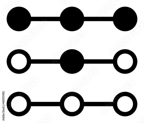 Link lines with nodes icon with flat style. Isolated vector link lines with nodes icon illustrations, simple style.