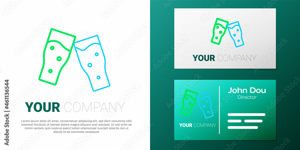 Line Glass of beer icon isolated on white background. Colorful outline concept. Vector Line Glass of beer icon isolated on white background. Colorful outline concept. Vector