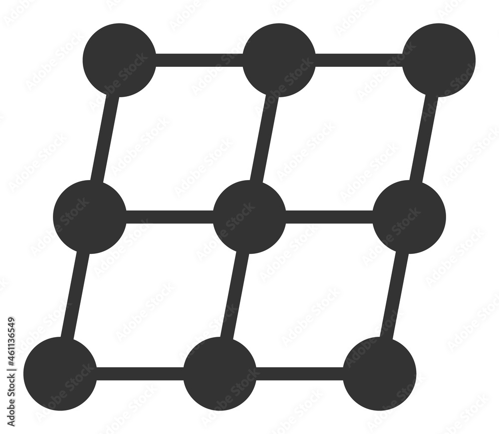 Inclined grid nodes icon with flat style. Isolated vector inclined grid nodes icon image, simple style. Inclined grid nodes icon with flat style. Isolated vector inclined grid nodes icon image, simple style.
