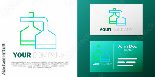 Line Traditional brewing vessels in brewery icon isolated on white background. Beer brewing process. Distillery plant, brewery. Colorful outline concept. Vector
