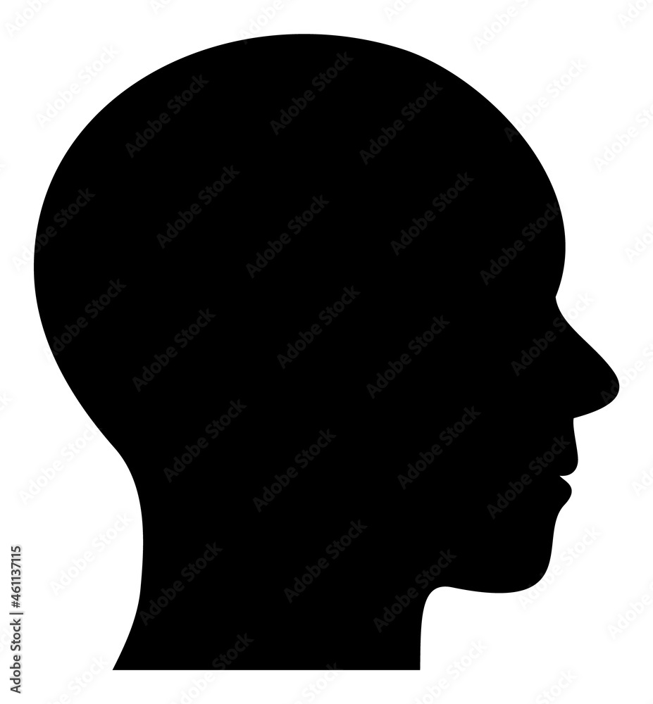Human head icon with flat style. Isolated vector human head icon illustrations, simple style.