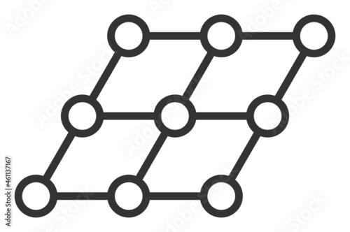 Skewed grid icon with flat style. Isolated vector skewed grid icon illustrations, simple style.