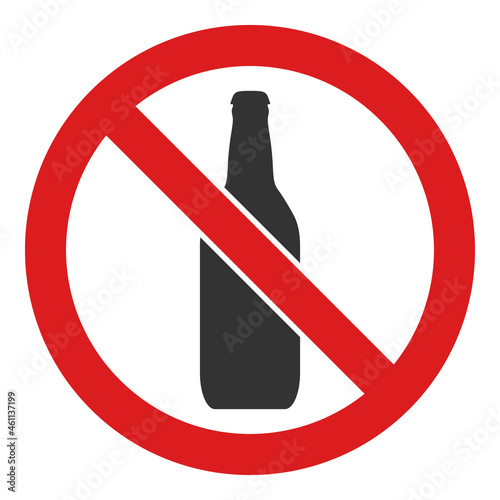 Forbidden beer icon with flat style. Isolated vector forbidden beer icon image, simple style.