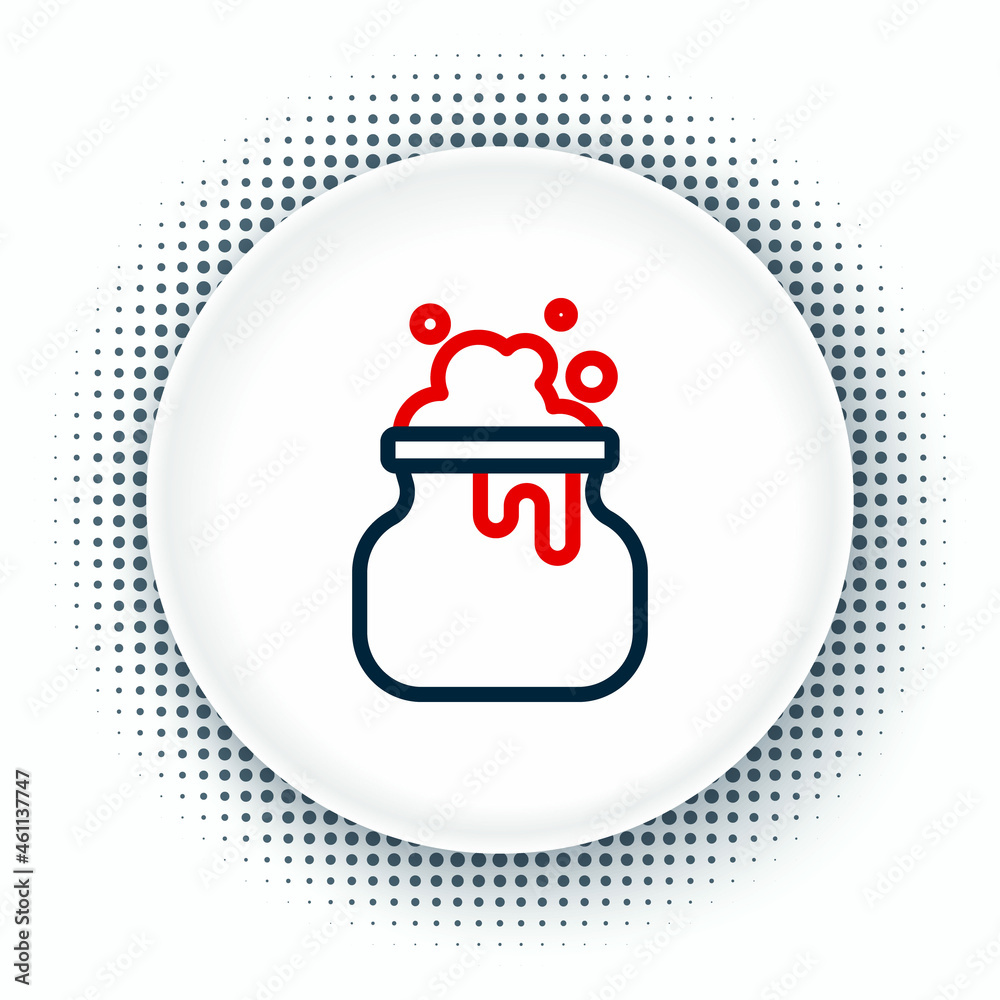 Line Witch cauldron icon isolated on white background. Happy Halloween party. Colorful outline concept. Vector Line Witch cauldron icon isolated on white background. Happy Halloween party. Colorful outline concept. Vector