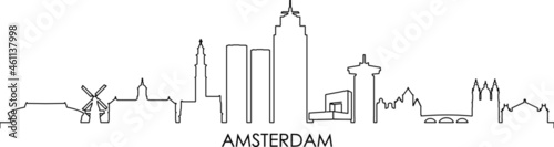 AMSTERDAM Netherlands Europe City Skyline Vector

