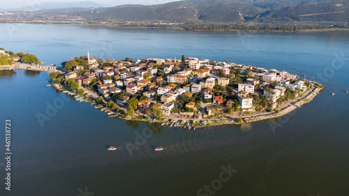 Aerial drone view of Gölyazı Peninsula in Bursa - Turkey photo