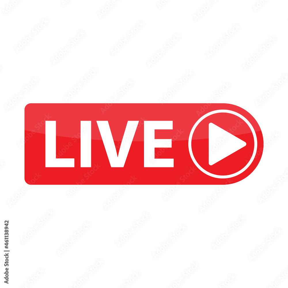 live icon vector red button. Live streaming icon. live icon vector red button. Live streaming icon.