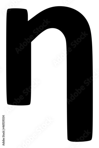 Eta Greek lowercase symbol icon with flat style. Isolated vector Eta Greek lowercase symbol icon image, simple style.