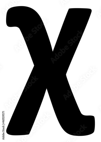 Chi Greek lowercase symbol icon with flat style. Isolated vector Chi Greek lowercase symbol icon illustrations, simple style.