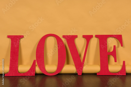 LOVE - letters on orange background