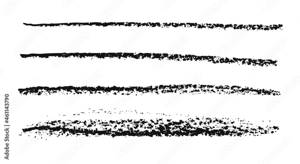 Pencil charcoal strokes set, vector logo blot design element
