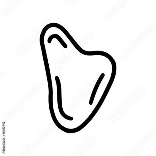 gua sha stone line vector doodle simple icon