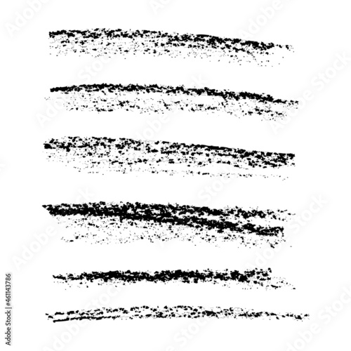 Pencil charcoal strokes set, vector logo blot design element
