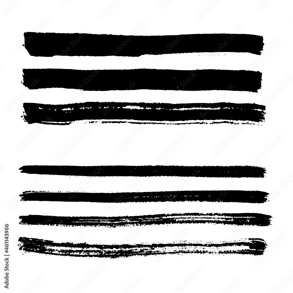 Brush lines set. Vector illustration Brush lines set. Vector illustration