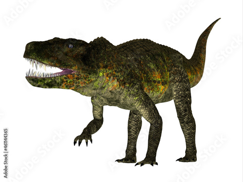 Postosuchus Reptile Walking - Postosuchus was a carnivorous crocodile that lived in North America during the Triassic Period. © Catmando