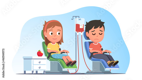 Blood transfusion health treatment in hospital or clinic
