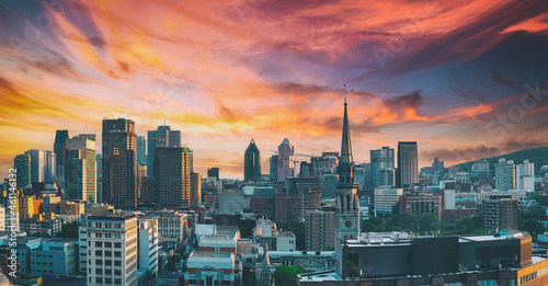 Montreal City Skyline at Dusk, Canada