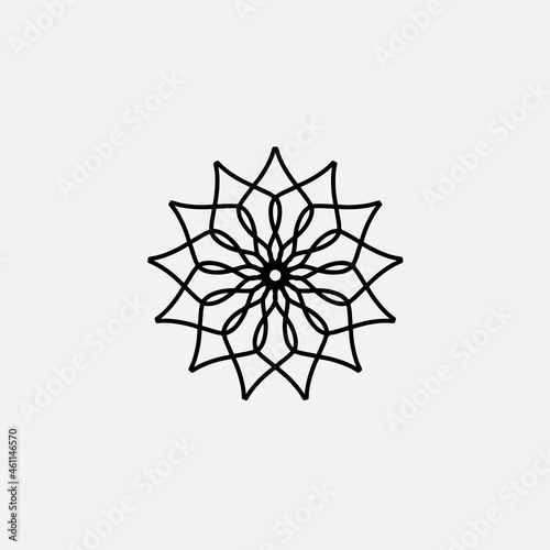 Mandala Vector Design Element. Round ornament decoration. Colorful flower pattern. Stylized floral motif. Complex flourish weave medallion. Tattoo print .