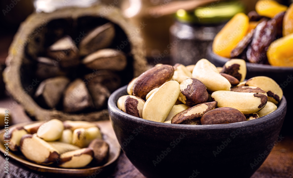 bowl with shelled brazil nuts, cooking ingredients from south america, exported to all over the world bowl with shelled brazil nuts, cooking ingredients from south america, exported to all over the world