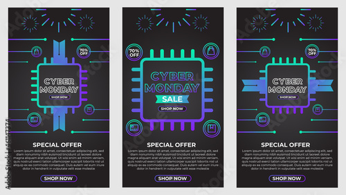 cyber monday social media stories promotion collection design