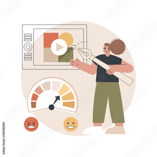 Emotional design abstract concept vector illustration. Interaction design, user positive experience, design of client emotions, product engagement, emotional marketing, UX abstract metaphor.