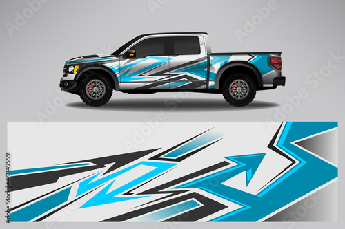 Wrap car vector design decal. Graphic abstract line racing background design for vehicle, race car, rally, adventure livery camouflage.