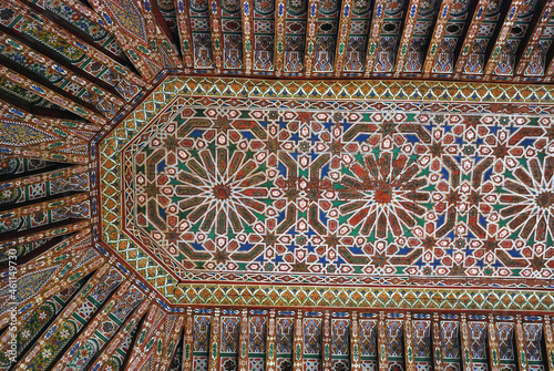 Artistic and traditional ceiling design in Morocco