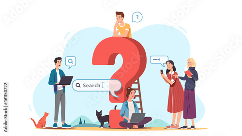 Men, women asking questions, searching for answers