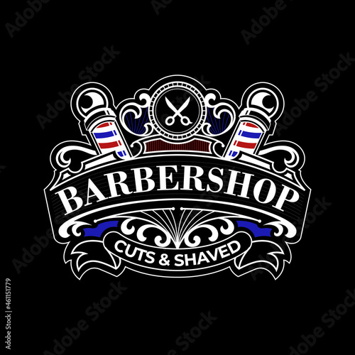 barbershop logo vector template editable