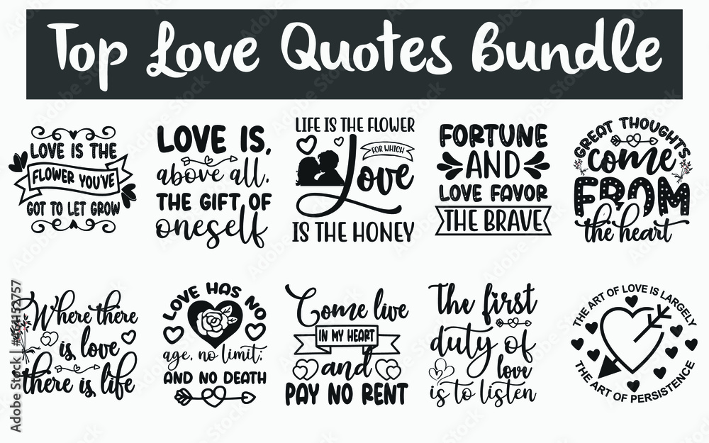 Romantic Love Quotes SVG Designs Bundle. Felling love quotes SVG cut