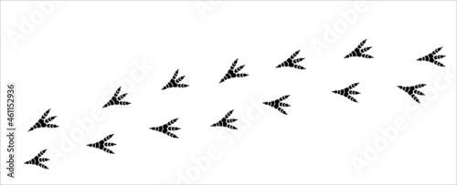 Tyrannosaurus rex foot print trail. T-rex foot print symbol. Dinosaur T-rex footprint stamp track template. Vector stock illustration