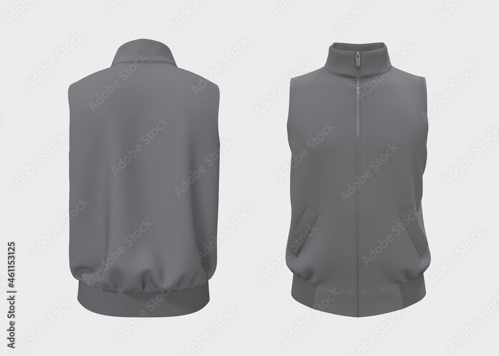 Vest tracksuit jacket mockup, 3d illustration, 3d rendering Stock ...